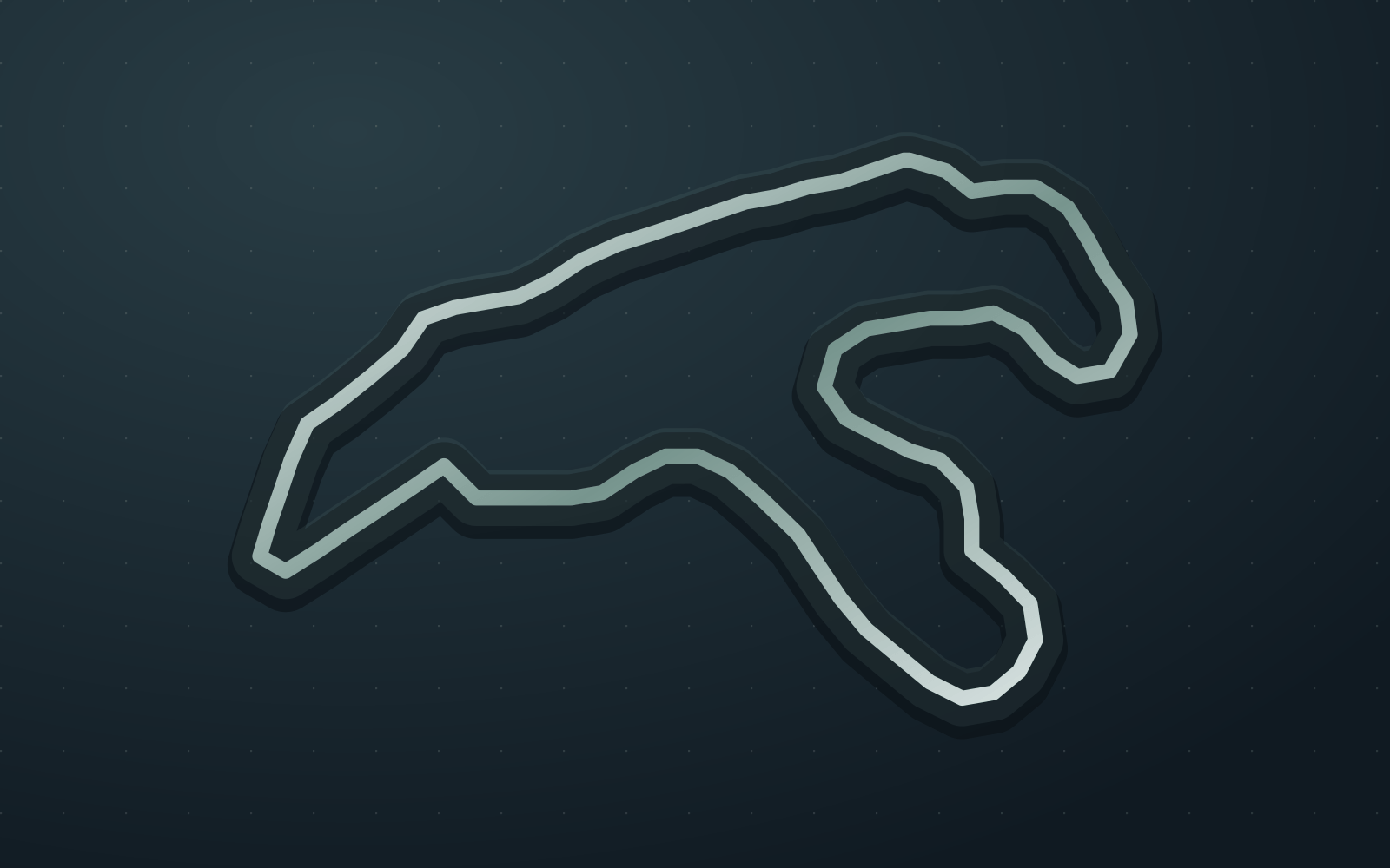 Schematic outline of Circuit de Spa-Francorchamps; not a seat view.